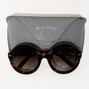 NEW ETRO Italian Round Havana Sunglasses (100% UV Protection)